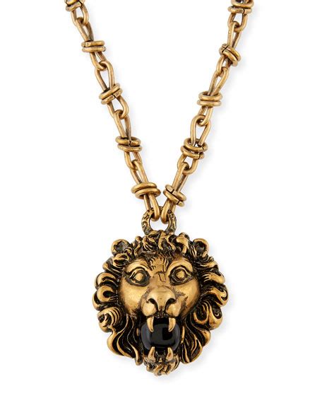 gucci swarovski lion head necklace|Gucci crossbody with lion head.